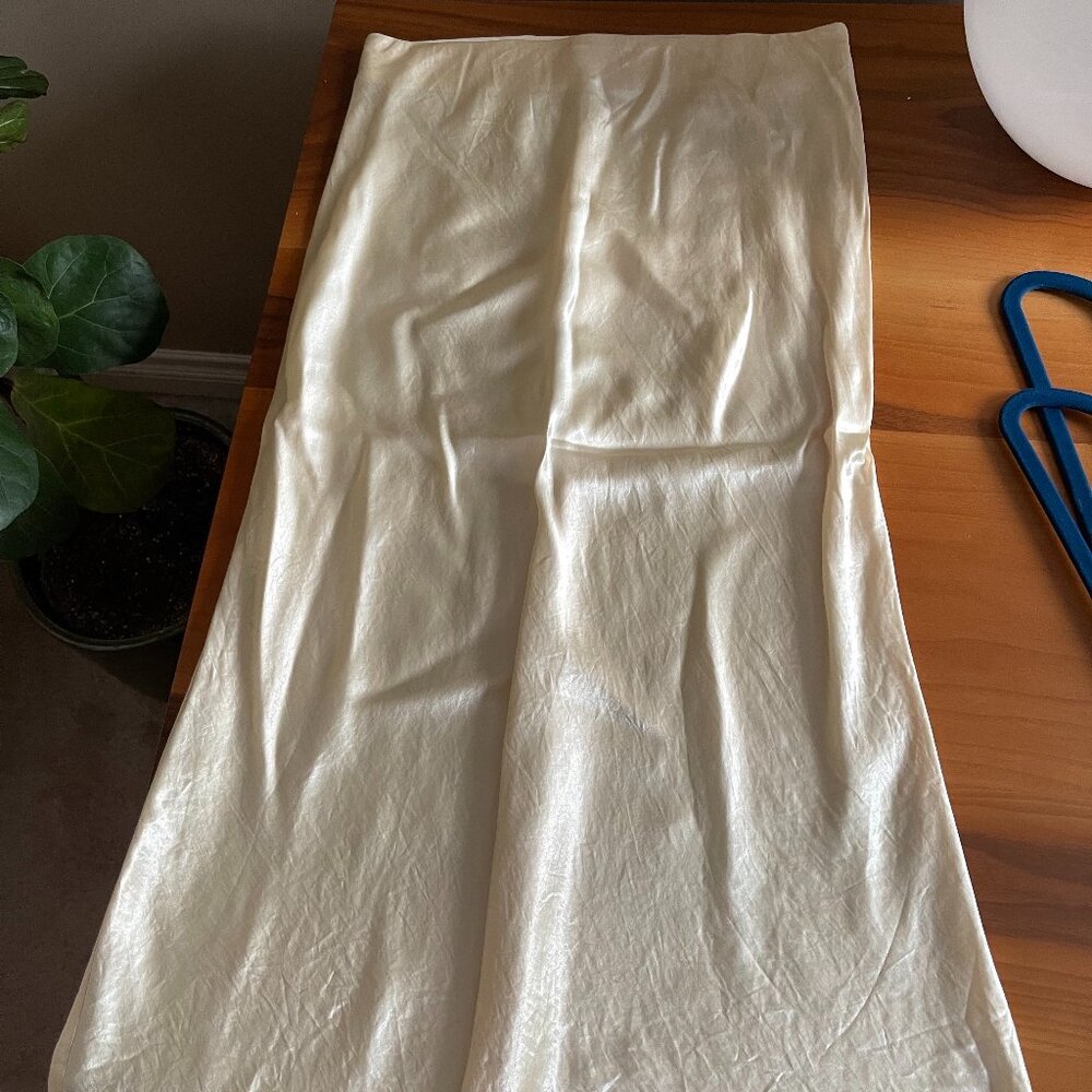 Aritzia Babaton Butter Yellow Slip Midi Skirt